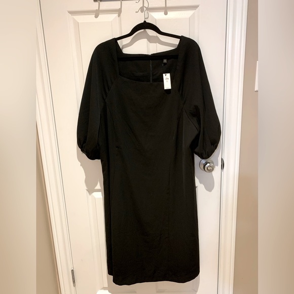NWT Banana Republic Factory Square Neck Shift Dress in Black, XXL Tall - Picture 5 of 8